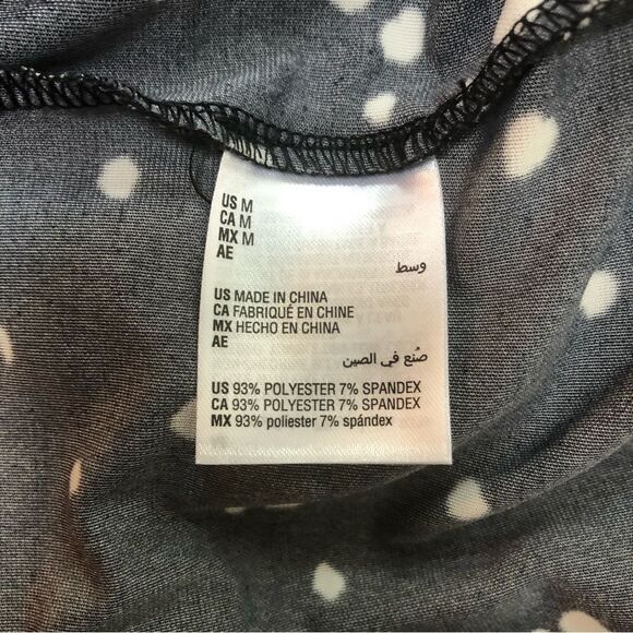 INC faux wrap black and white blouse woman’s size M - Picture 5 of 7